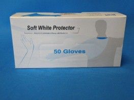 Rękawice rektalne białe z ochraniaczem op. 50szt.